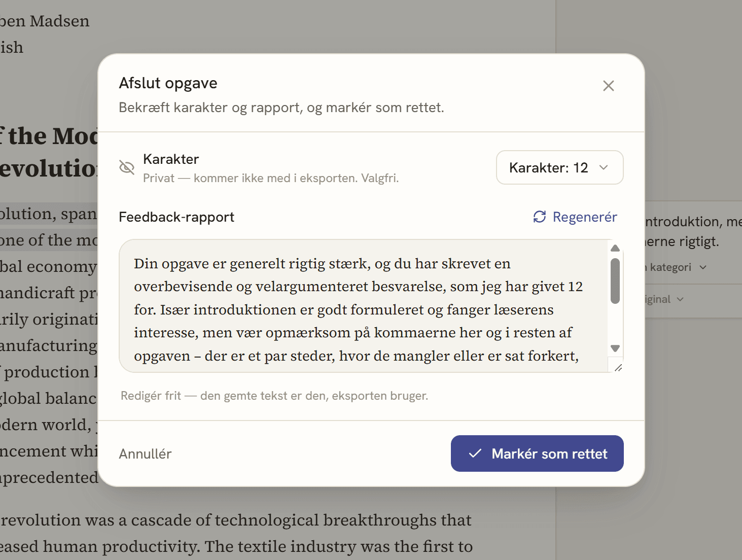 Oversigt: hold, opgaver og afleveringer
